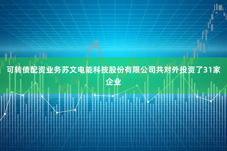 可转债配资业务苏文电能科技股份有限公司共对外投资了31家企业